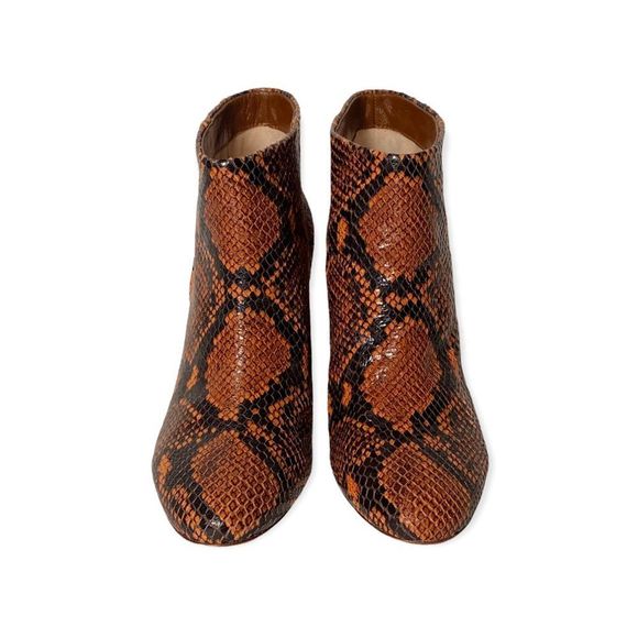 Veronica Beard Brown Snakeskin Ankle Boots, Size 6 - Picture 4 of 5